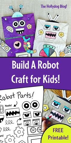 Check out an awesome robot craft for kids! Print out your robot pieces for FREE! Build fine motor skills and get creative! Robot Craft for Kids | Robot Theme | Preschool Robot Craft | Free Printable Craft | Robot Activity | Preschool Crafts Robot Craft For Preschoolers, Robot For Preschoolers, Technology Crafts For Preschool, Machine Crafts For Preschool, Robot Art For Preschool, Robot Puppet Craft, Robot Theme Preschool Activities, Paper Bag Robot Craft