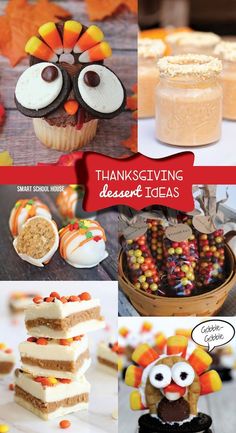 thanksgiving desserts and treats are featured in this collage