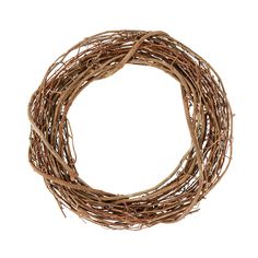 a wreath made out of twigs on a white background