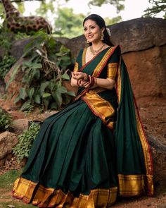 South Indian Lehnga Dress, Lehenga Designs South Indian, Traditional Dhavani Look, South Indian Saree Lehenga, South Indian Ghagra Choli, Lehnga Pics Ideas, Half Saree Aesthetic, Dhavani Photoshoot Poses, Half Saree Styling