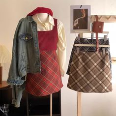 Mini a-line tweed plaid skirt with a concealed back zipper and lined with safety shorts. S: 25" waist, 15.5" lengthM: 26.5" waist, 15.5" lengthL: 28" waist, 16" lengthXL: 29.5" waist, 16" length Preppy Short Mini Skirt For Fall, Trendy Plaid Skort For Fall, Preppy Lined Skort For Fall, Fall Plaid Lined Skort, Preppy Plaid Mini Skirt For Fall, Preppy Fall Mini Skirt For Workwear, Preppy Mini Skirt For Fall Workwear, Plaid Mini Skirt For Work, Preppy Lined Mini Skirt For Fall