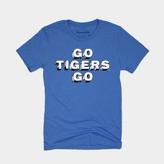 Go Tigers Go, Go On To Victory, Be A Winner Thru And Thru...Show your Tiger pride with this super soft heather blue tee! ﻿ Products are mocked up on a size S. Graphics may appear smaller on larger sizes. Blue Sports T-shirt With Text Print, College Stretch T-shirt With Letter Print, Blue School Spirit T-shirt With Text Print, College T-shirt With Letter Print And Stretch Fit, Blue Casual Tops For Game Day, College T-shirt With Graphic Print And Stretch, College Stretch T-shirt With Graphic Print, Stretch Graphic T-shirt For College, Stretch Short Sleeve College T-shirt