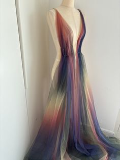 Ombre Prom Dresses, Rainbow Tie, Fantasy Gowns, Colorful Rainbow, Star Dress, Tulle Fabric, Tulle Lace, Fantasy Clothing, Character Outfits