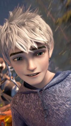 an animated image of a boy with blonde hair