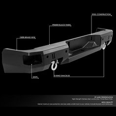 the front end of a truck with parts labeled