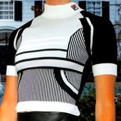 Fila White Line Milano Fashion Collection Top. Super Stretchy Elastic Material. Milano Fashion, White Line, Fashion Collection, Color Change, Black White, Elastic, Black And White, Women Shopping