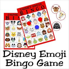 the disney emoji bingo game is on display