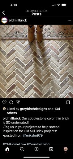 a person standing on top of a wooden floor next to a tile flooring pattern