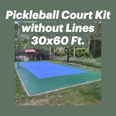 an in ground pool with the words pickleball court kit without lines 30x60ft