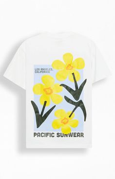 Pacific Sunwear Floral T-Shirt Pacific Sunwear, Men's Graphic Tees, Trending Graphic Tees, Kids Tee Shirts, 80s Shirts, Pacsun Mens, Sunflower Shirt, Custom Ink, Girls Graphic Tee