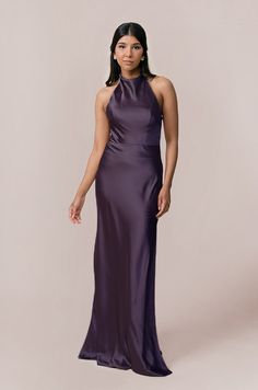 Model: Jacinth; Size: 4 Grape Colored Dress, Bridesmaid Dresses Dark Purple, Deep Purple Bridesmaid Dresses, Plum Color Dress, Eggplant Color Dress, Purple Satin Dress, Wedding Parties Colors, True Autumn, Grape Color