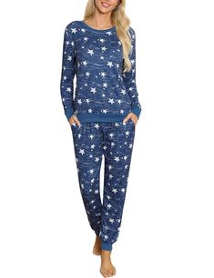 PRICES MAY VARY. Breathable Fabric: Soft and cozy cotton fabric makes this pajama sets for women stretchy, lightweight and comfy on the skin, 2 piece pj sets make you comfortable in the relaxing and sleeping time, womens sleepwear set is made of 90% cotton, 10% spandex, Perfect for sleepwear, night wear, loungewear Playful Print:Two-piece cute sleepwear pajamas featuring long sleeve top and jogger pants for relaxed fit,long pants with elastic waist and pockets,comfy sleepwear set for a relaxing Cute Pajamas For Women, Comfy Sleepwear, Pajama Sets For Women, Cozy Pjs, Womens Sleepwear, Womens Pajamas, Cute Sleepwear, Cozy Loungewear, Cute Pajamas