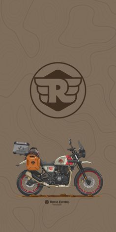 an image of a motorcycle on a wooden background with the words royal enfield written below it