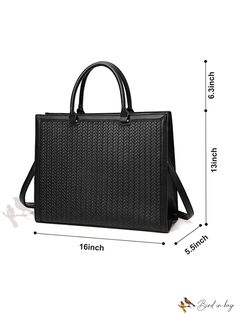 Bird in Bag - Womens 15.6-Inch Laptop Tote Bag Briefcase Business Office Bag Commuter Tote Handbag Portable Handheld Shoulder Bag For Office, Portable Top Handle Shoulder Bag For Office, Portable Top Handle Bags For Office, Portable Top Handle Office Bag, Office Top Handle Portable Bags, Black Rectangular Laptop Bag With Top Carry Handle, Rectangular Laptop Bag For Office, Portable Rectangular Laptop Bag For Office, Daily Use Portable Rectangular Satchel