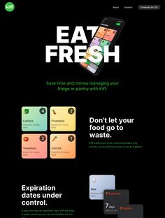 the website is designed to look like it has an ad for eat fresh on it