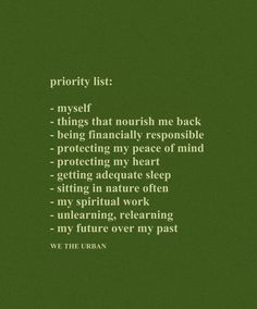 a green background with the words priority list