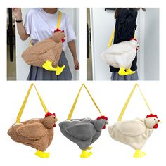 Chicken Sewing, Chicken Plush, Hobbies Crafts, Cartoon Chicken, Casual Purse, Chicken Pattern, Big Plush, Bear Crafts, Plush Bags