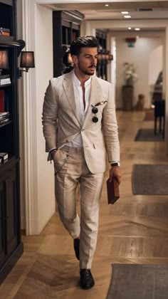 Beige 2 Piece Men Cotton Linen Suit Groom Tuxedo Party Prom Dinner Casual Suit | eBay Mens Fashion Suits Formal, Beach Wedding Suits, Summer Wedding Suits, Prom Dinner, Mens Casual Suits, Suit Groom