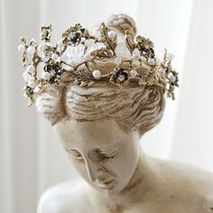 Brand New Goddess Jewelry Greek, Fae Crown, Roman Crown, Hawaiian Goddess, Flowers Crown, Pearl Crown, Goddess Crown, Beaded Crown, Rose Crown