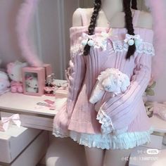 Kawaii Winter Outfits, Dolly Outfits, Dollcore Outfits, Cutesy Outfits, Slay Fits, Long Sleeve Fits, Soft Outfits, Harajuku Outfits, Kawaii Core