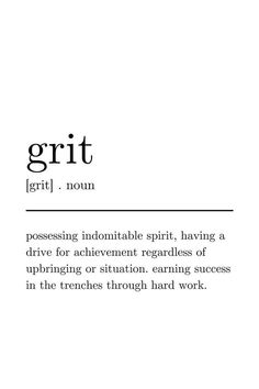 the words grit are written in black and white on a white background with an image of a