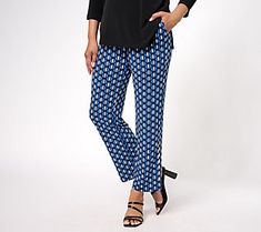 These smart ankle pants are designed with an allover print -- adding some pizazz to your polished look. From Susan Graver. Smart Ankle Pants, Spring Stretch Pull-on Leggings, Pull-on 4-way Stretch Pants, Summer Rayon Pull-on Pants, Spring Rayon Pull-on Pants, Susan Graver, Ankle Pants, Polished Look, Sofia