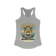 Get ready to rev up your style with our exclusive Daytona Beach Bike Week 2024 tank top! Embrace the thrill of the road with this limited-edition tee, featuring iconic designs celebrating the ultimate motorcycle event, boasting quality and style for every rider. Product Details >A high-quality print of this slim fit tank-top will turn heads. Bystanders won't be disappointed - the racerback cut looks good on any woman's shoulders. >Made with extra light fabric (60% combed, ring-spun cotton and 40% polyester: 4 oz/yd² (135 g/m²)) this racerback tank is supremely lightweight and an excellent choice for the active lifestyle. >The classic fit along make the tank a comfortable choice under high performance while the scooped neckline brings a sporty touch to the whole outfit. >For a completely sc Summer Sports Racerback T-shirt, Summer Racerback T-shirt For Sports, Summer Graphic Print Tank Top For Sports Events, Graphic Print Tank Top For Summer Sports Events, Sports Tank T-shirt With Graphic Print, Summer Crew Neck Tank Top For Sports Events, Summer Racerback Tank Top For Sports Events, Graphic Print Crew Neck Tank Top For Sports Events, Racerback Tank Top With Graphic Print For Sports Events