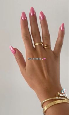 Summer Nail Ideas Chrome, Nails Summer Basic, Basic Pretty Nails, Basic Nails For School, Ongles Gel Rose, Vacation Nails Square, Swift Nails, Paznokcie Hello Kitty, Pink Chrome Nails