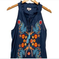 Chic Connection Women’s Embroidered Blue Dress Ties In Front With Turquoise Tassels New Tags Removed Measurements Are Approximate Lightweight Size Xl Embroidered Blue Dress, Blue Embroidered Dress, Tie Dress, Embroidered Dress, Blue Dress, Blue Dresses, Extra Large, Tassels, Midi Dress