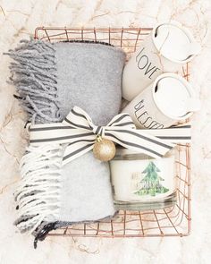 holiday gift basket ideas with text overlay