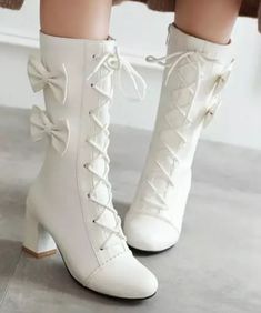 Party High Heels, High Heel Stiefel, High Heels Boots, Kawaii Fashion Outfits, Chunky High Heels, Sweet Lolita, Heels Boots, Career Dress, Martin Boots