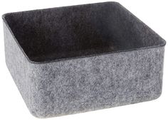 a gray felt storage container on a white background