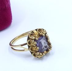 Vintage 14k gold  filigree and amethyst ring size 7.5, In good antique condition, Date's 60's. The face of ring 5/8" x ½" amethyst 7 mm x 8 mm. It's no marker has been tested and guarantee 14k gold. Weighs 4.4 gram. Thanks. Antique 14k Gold Amethyst Ring, Vintage Purple Sapphire Gemstone Ring, Vintage Amethyst Ring Stamped 14k, Vintage 14k Amethyst Ring, Antique Gold 14k Gold Amethyst Ring, Antique Gold Amethyst Ring In 14k Gold, Vintage Purple Amethyst Ring Stamped 14k, Victorian Amethyst Ring In Yellow Gold, Purple Sapphire Vintage Ring For Anniversary