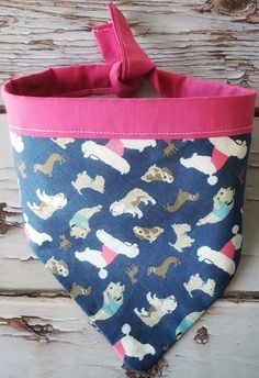 Cotton Dog Bandana Beautiful Puppies, Personalised Gifts Handmade, Sweet Dog, Dog Fabric, Puppy Prints