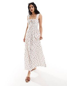 ASOS DESIGN square neck ruched bust maxi dress with lace inserts in rose print | ASOS Formal Dresses Graduation, Design Square, Winter Party Dress, Lace Insert, Dress With Lace, Long Sleeve Floral Dress, Satin Slip Dress, Active Wear Leggings, Rose Print