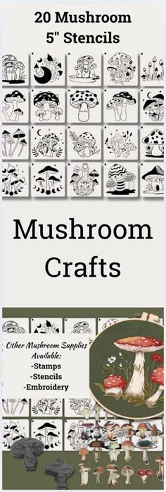 mushroom crafts are featured in this poster