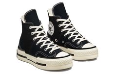 Converse Chuck 70 Plus High 'Black White' A00916C (SNKR/Unisex/High Top) Converse Chuck 70 Plus, Chuck 70 Plus, Red Converse, New Converse, Converse Chuck 70, Black High Tops, Chuck 70, Dream Shoes, Converse Chuck Taylor All Star