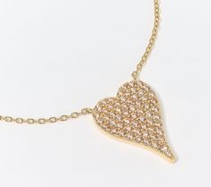 You've probably seen this popular pave heart necklace on morning show hosts, chic celebs, and maybe your most elegantly accessorized BFFs. Now, get yours -- in radiant white or customer-requested colors! (You asked, we listened!) A fresh take on the classic shape, this piece pairs the graceful curves of the universal symbol of love with a blanket of sparkling Diamonique simulated diamonds or simulated sapphires.\n\nPick your passion -- it comes in a larger (red-carpet ready) size or mini (made t Pave Heart Necklace, Jennifer Miller, Red Carpet Ready, Extraordinary Women, Morning Show, Live Colorfully, A Blanket, Feeling Special, Love Symbols