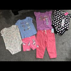 Brand New With Tags Carter’s And Jumping Beans Brand Baby Girl Size 18 Months Includes 2 Bodysuits, 2 Short Sleeve Tees, One Pair Of Shorts And One Pair Of Pants Fun Assortment For Summer! Can Easily Mix And Match With What’s Included For Different Outfits! Bodysuits Are Jumping Beans, Other Items Are Carter’s Carters Fleece Pajamas Cupcake Footie, Old Navy Baby/toddler Sets, Jumping Beans, Different Outfits, Pair Of Pants, Matching Sets, Short Pants, Pink Purple, Short Sleeve Tee