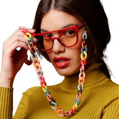 Eyewear Chain, Glasses Chains, Mask Chain, Capsule Outfits, Glasses Chain, Optical Glasses, Chic Accessories, Oversized Sunglasses, The Rainbow