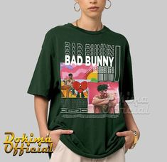 Ti Shirt, Bunny Vintage, Mood Bored, Baggy Clothes, Bunny Shirt, Bad Bunny, Tour Shirt, Baby Tshirts, Vintage Tees