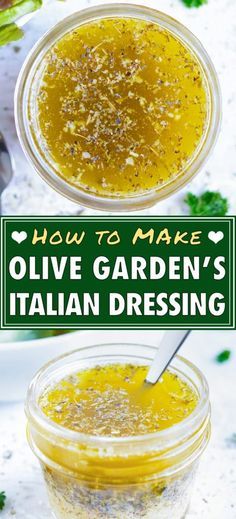 how to make olive garden's italian dressing in a glass jar with a spoon