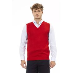 Elevate Your Wardrobe With The Alpha Studio V-Neck Vest, A Sleek Embodiment Of Sophistication And Style. Featuring Fine Rib Knit Details On The Collar And Bottom, This Regular Fit Vest Is Perfect For Layering Or Standing Out On Its Own. Crafted With Luxurious Italian Flair And A Vibrant Red Hue, It Promises To Add A Dash Of Continental Sophistication To Your Ensemble. Material: 70% Viscose, 30% Nylon Country Of Origin: It Color: Red We Are A Small Business Located In Beautiful Minneapolis, Mn, F Mens Sweater Vest, Red Vest, Mens Sweater, Elegant Red, Men's Knit, Blazer Outfits, Studio S, Mens Vest, Knit Collar