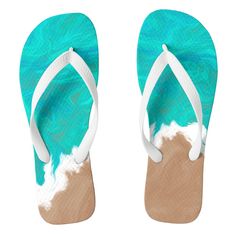 Turquoise Sea "Shores of Paradise" Illustration Flip Flops, Women's, Size: Womens 7 - Mens 6, White Footbed Gender: female. Age Group: adult. White Flip Flops For Beach Vacation, Tropical White Flip Flops For Vacation, White Tropical Flip Flops For Vacation, Tropical White Vacation Flip Flops, White Tropical Flip Flops For Beach Season, White Tropical Style Flip Flops For Summer, Blue Flip Flops For Pool And Beach Season, Blue Flip Flops For Swimming During Beach Season, White Flip Flops For Poolside And Beach Season