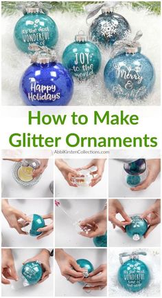 how to make glitter ornaments for christmas