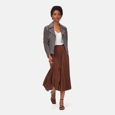 Cut from a supple, 100% suede leather that will only get softer with use, the Lexi Suede Leather Jacket is your go-to transitional piece of outerwear. Atelier Series, Suede Leather Jacket, Romantic Dress, Suede Jacket, Fall Wardrobe, Suede Leather, Wide Leg Pants, Timeless Design, High Fashion