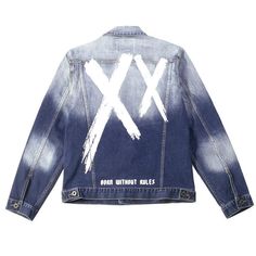 The Cult, Glossy White, Medium Blue, Chest Pocket, Front Zipper, Jean Jacket, Vest Jacket, Zipper Pocket, Denim Jacket