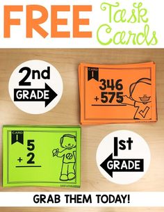 three different stickers with the words, free and third grade to 3rd grade on them