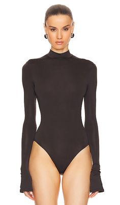 Find LAPOINTE Mock Neck Bodysuit In Brown on Editorialist. Lapointe Mock Neck Bodysuit in Brown. - size M (also in L, S, XL, XS) Lapointe Mock Neck Bodysuit in Brown. - size M (also in L, S, XL, XS) Self: 94% acetate 6% elastane. Made in U.S.A. Hand wash or Dry clean. Hidden back zipper closure. Mockneck styling. LOIN-WS27. R2245029OKC. Sleek Long Sleeve Bodysuit With Minimal Stretch, Fall Bodysuit With Thumbholes And Minimal Stretch, Long Sleeve Bodysuit With Minimal Stretch For Fall, Chic Long Sleeve Bodysuit With Minimal Stretch, Minimal Stretch Long Sleeve Bodysuit For Fall, Sleek Turtleneck Second-skin Bodysuit, Sleek Second-skin Bodysuit With Thumbholes, Sleek Second-skin Turtleneck Bodysuit, Chic Long Sleeve Elastane Bodysuit