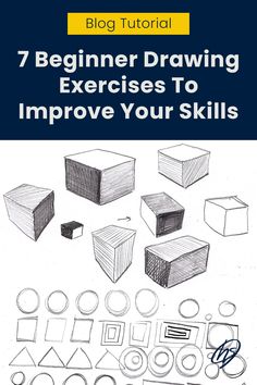 a book cover with the title, 7 beginner drawing exercises to improve your skills